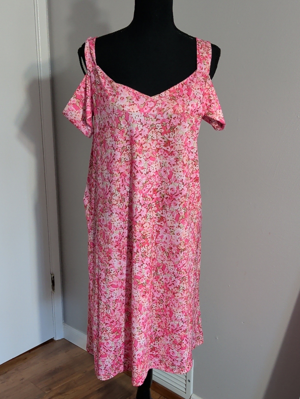 Pink Floral Cold-Shoulder Sundress Size XL